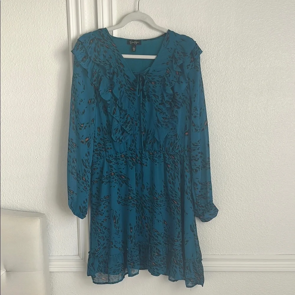 Jessica Simpson Blue Ruffle Tunic - Picture 2 of 6